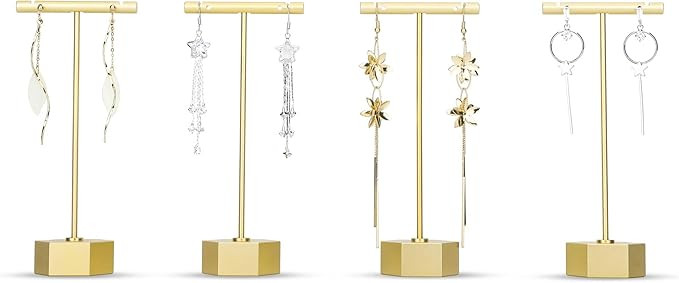 Elitnus T Earring Display Stand - 4 Pack Detachable Earring Organizer - T Bar Earring Stands for ... | Amazon (US)