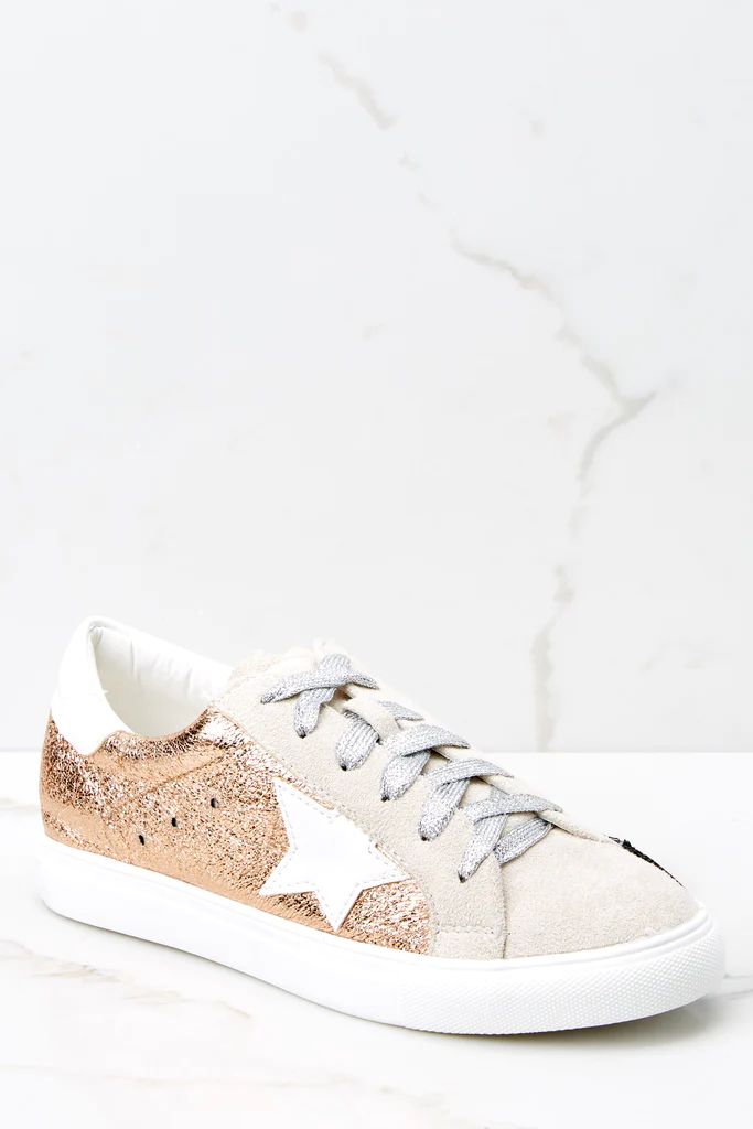 Getting Better Rose Gold Sneakers | Red Dress 