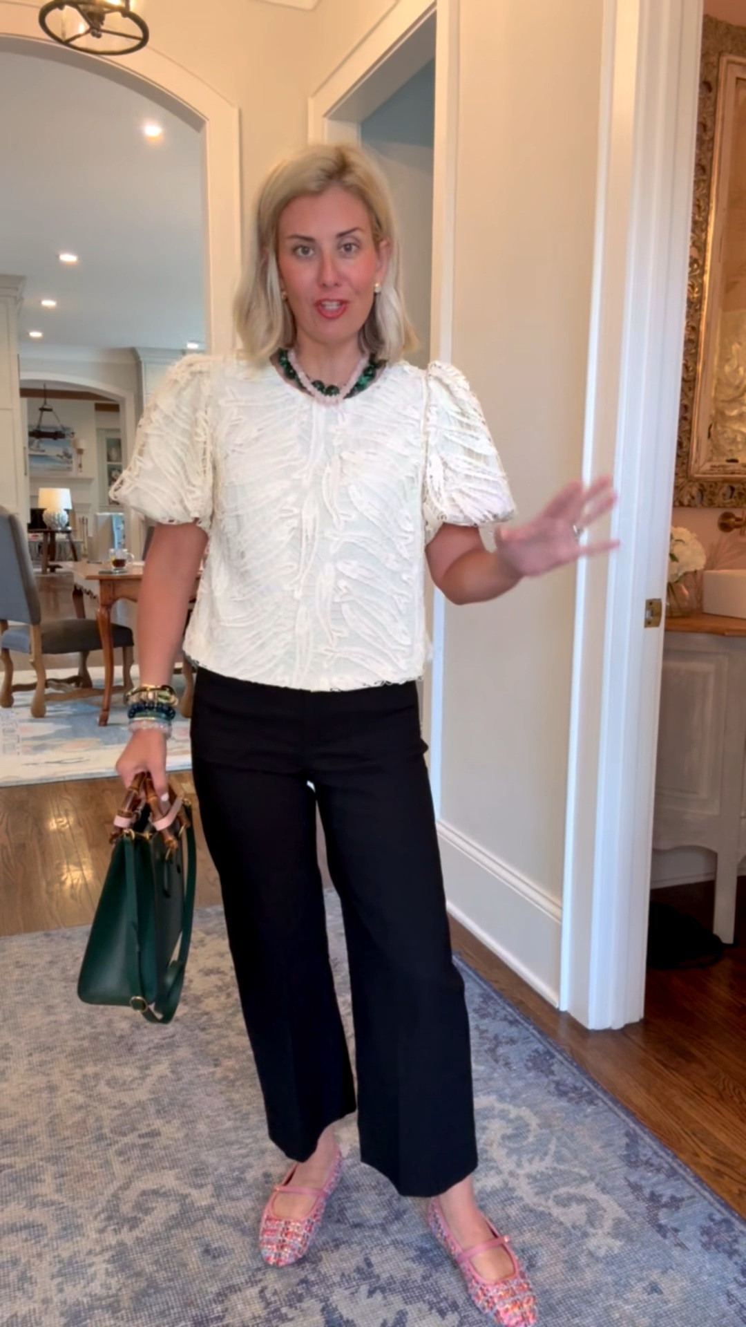 Can you even with his top? We are dressing this one up and down! 
Top - xs 
Pants -26P
Mary Jane’s - 7.5 (sized 1/2 down)  

Codes:
Emily McCarthy - mixandmatch10
Allie + Bess - Catherine20 

#LTKOver40 #LTKdayinmylife #LTKootd