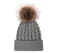 Livingston Women's Winter Soft Knit Beanie Hat with Faux Fur Pom Pom Warm Skull Cap Beanies for W... | Amazon (US)