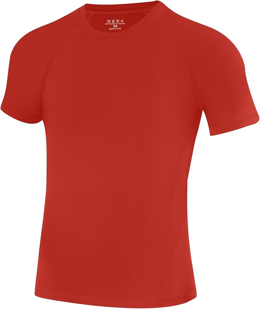 Runhit Boys Compression Shirt Short Sleeve Youth Football Basketball Undershirt Kids Athletic Qui... | Amazon (US)