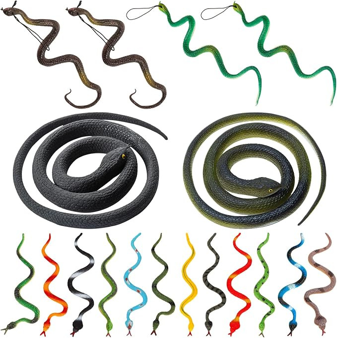 Amazon.com: HFATMOS 18 Pcs Realistic Rubber Snakes, Assorted Sizes Plastic Snakes, Prank Snake fo... | Amazon (US)