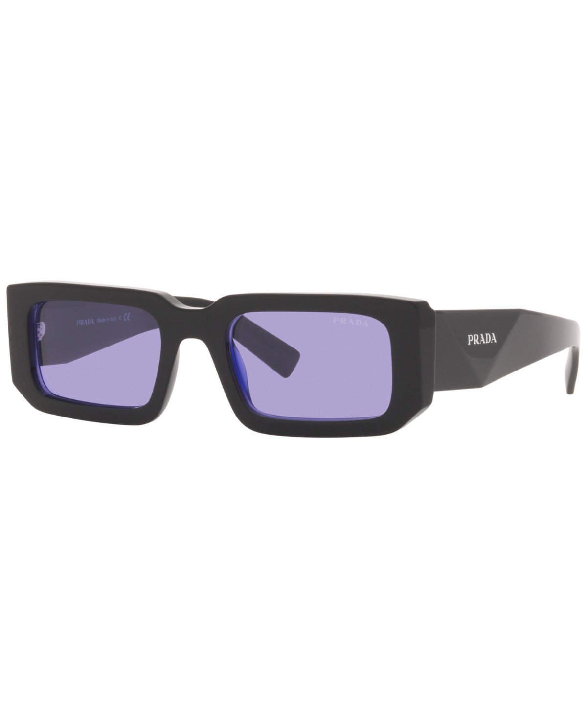 Prada Symbole Rectangular Unisex Sunglasses, Pr 6YS - Black, Blue | Macy's