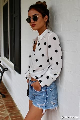 Semi-Sheer Polka Dot Shirt | Forever 21 (US)