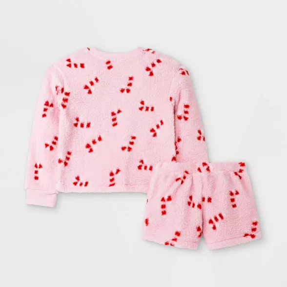 Girls' Cozy Sherpa Pajama Set - art class™ Violet | Target