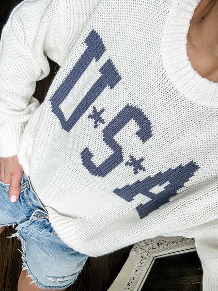 Wearing small. USA sweater, target 

#LTKSaleAlert #LTKFindsUnder50