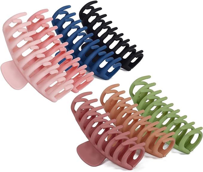Fesiter 7 Pieces Big Hair Claw Clips 4 Inch Nonslip Large Claw Clip for Women and Girls, Strong H... | Amazon (CA)
