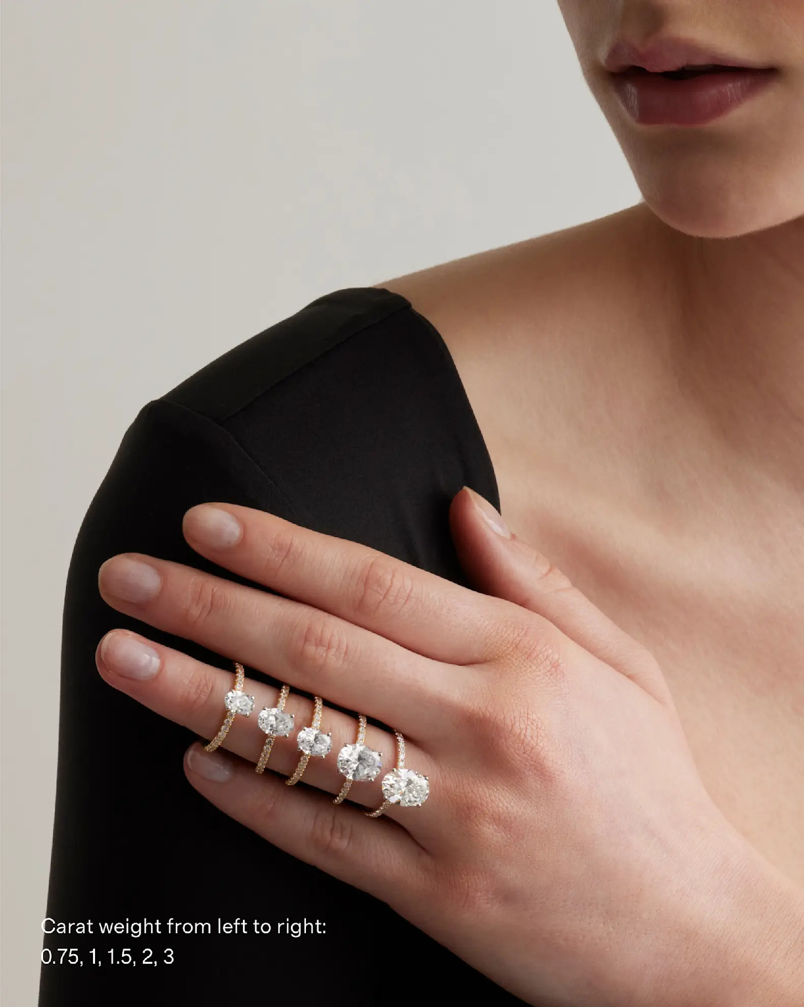 Lab Grown Diamond Oval Petite Pave Engagement Ring | Quince