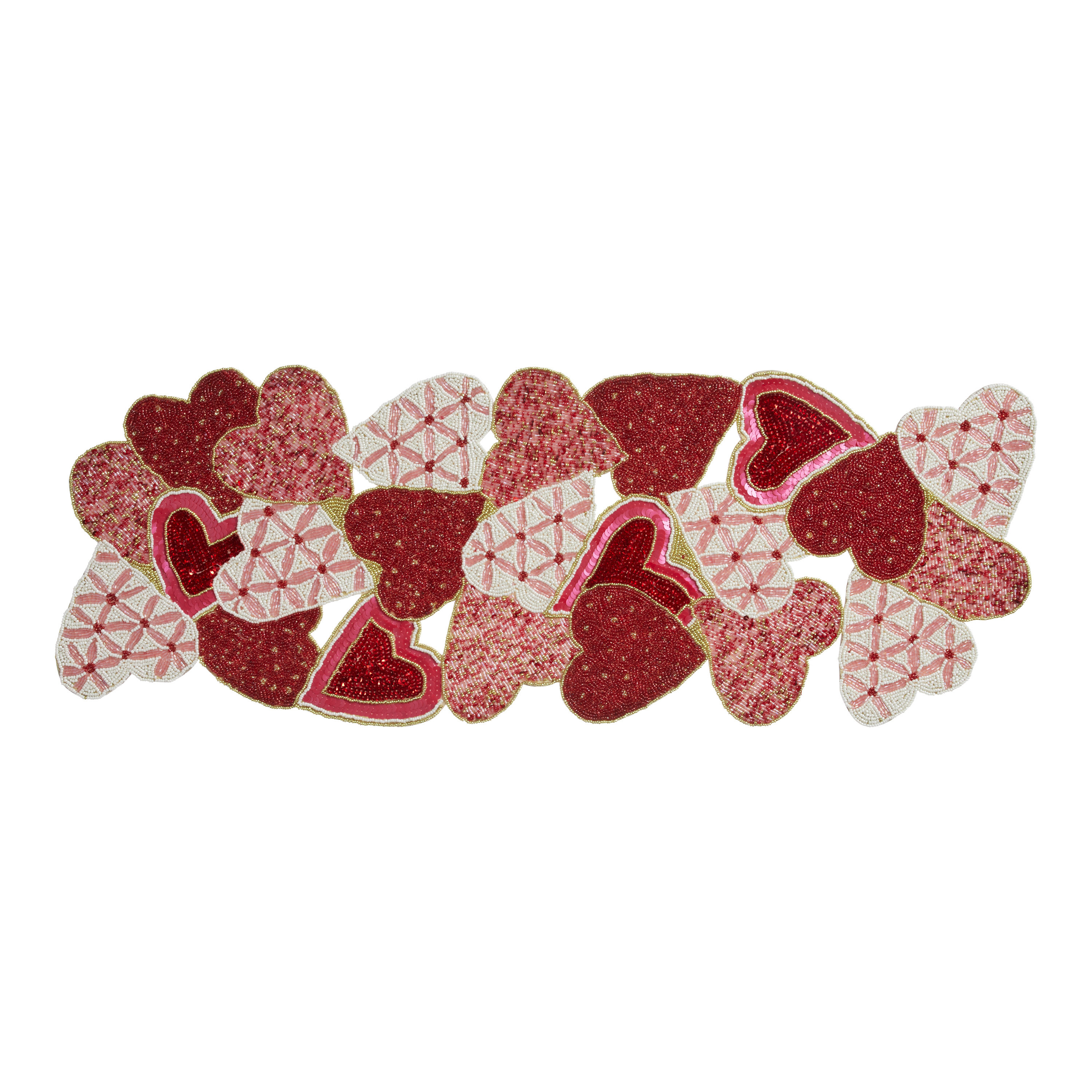Red And White Heart Beaded Table Runner | World Market