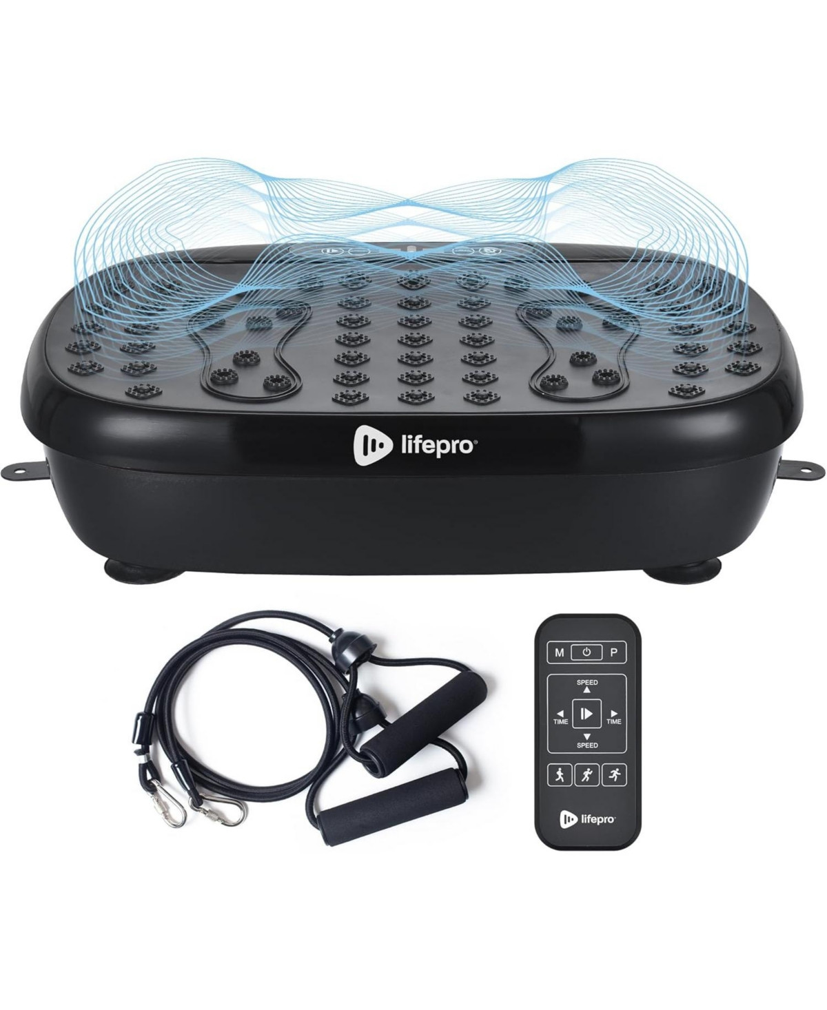 LifePro Compact Vibration Plate with Acupressure Nodes – Full Body Exercise for Lymphatic Drainage & Pain Relief - Black | Macy's