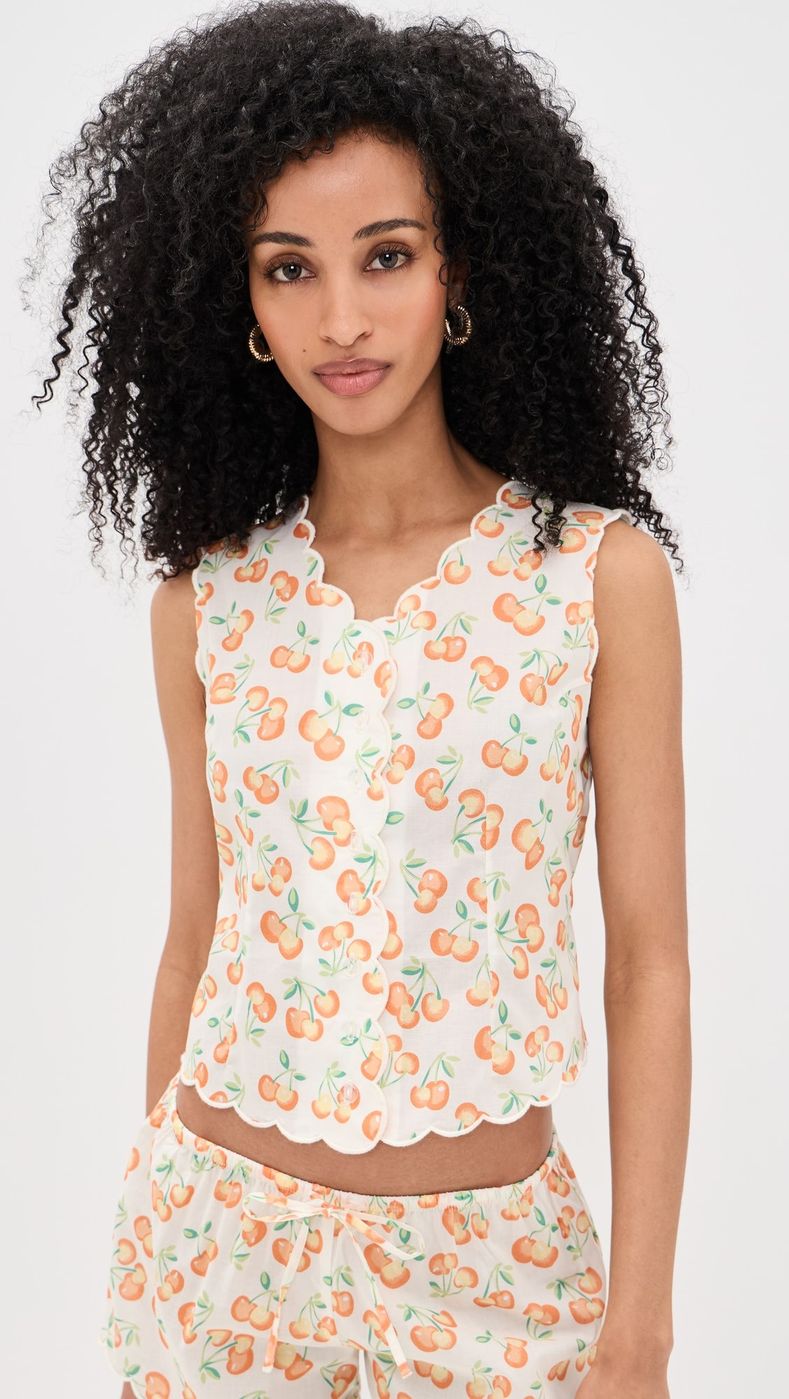 Sherbet Cherry Scalloped Top | Shopbop