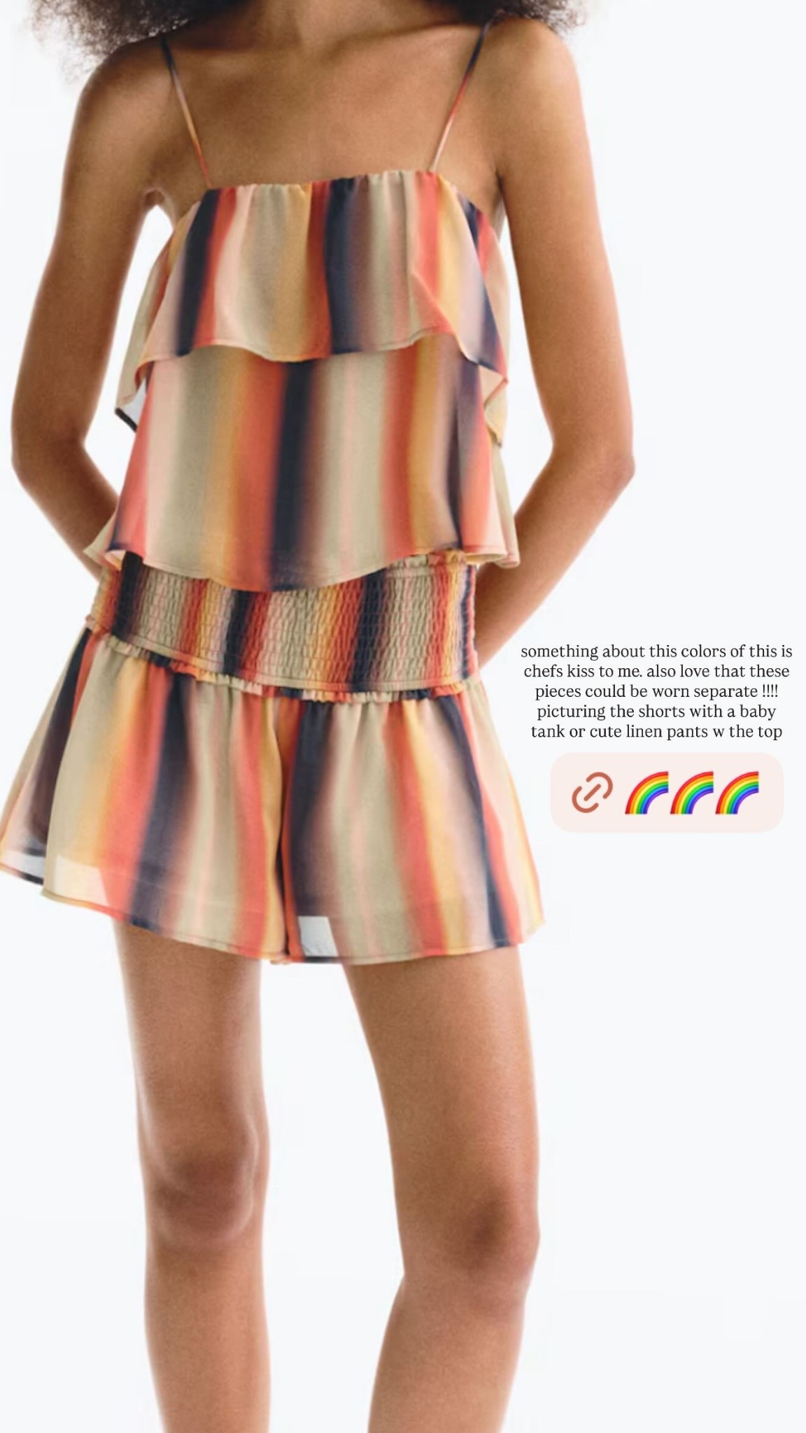 something about this colors of this is chefs kiss to me. also love that these pieces could be worn separate !!!! picturing the shorts with a baby tank or cute linen pants w the top @hm

#LTKFestival #LTKSaleAlert #LTKSeasonal