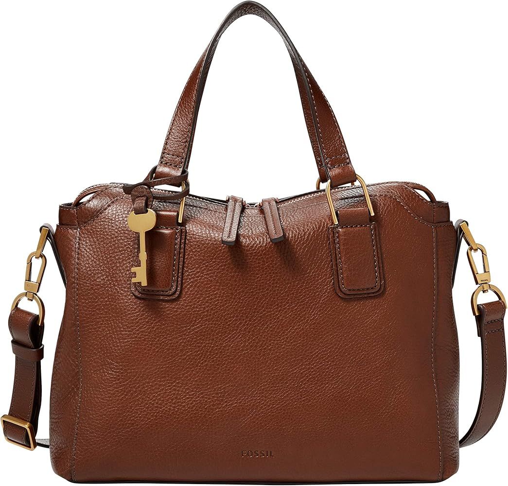 Fossil Women's Jacqueline Leather Satchel Purse Handbag | Amazon (US)