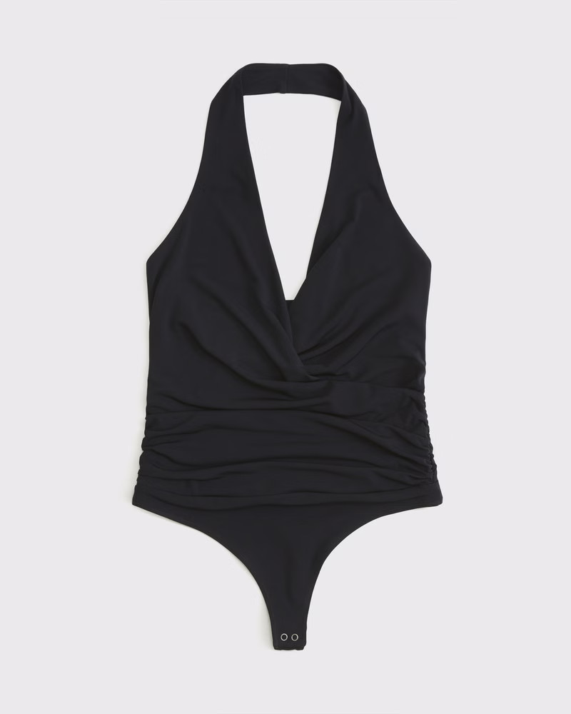 Abercrombie & Fitch Women's Draped Plunge Bodysuit in Black - Size S | Abercrombie & Fitch (US)