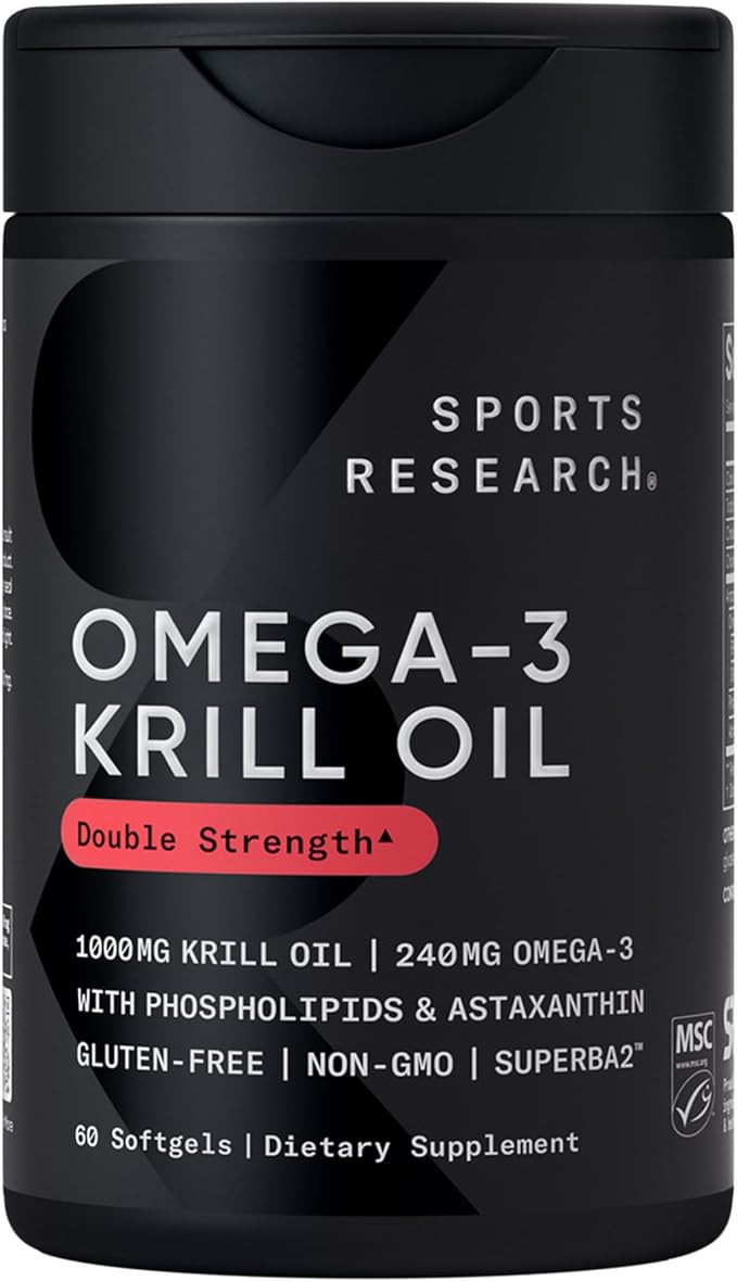 Sports Research Krill Oil Supplement with EPA & DHA Omega 3, Phospholipids & Astaxanthin from Ant... | Amazon (US)