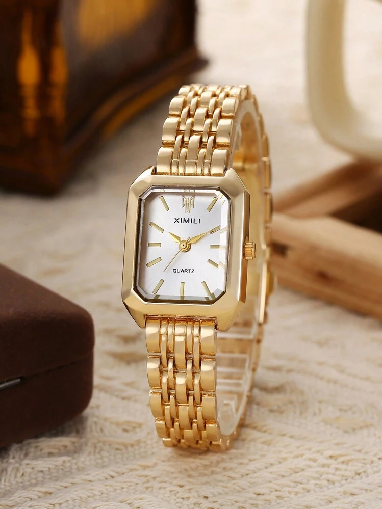 Fashion Classic 5-Pearl Bracelet Watch, Square Ladies' Dress Watch, Essential For Goddess | SHEIN