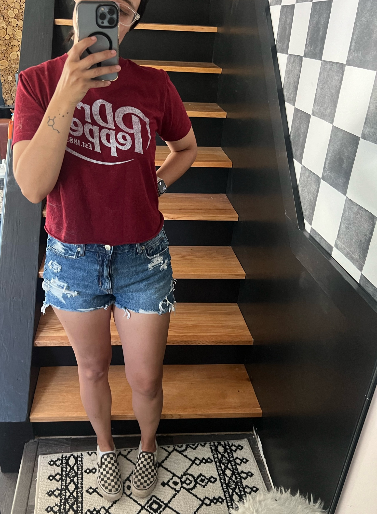 Casual summer outfit… Dr Pepper tshirt, high waisted jeans shorts 

#LTKSeasonal