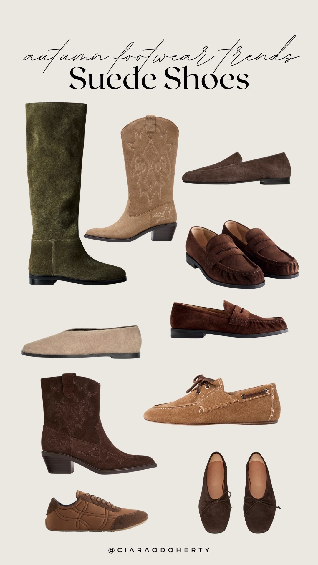 Autumn footwear trends: Suede Shoes 
Loafers, boots, cowboy boots,
Mules


#LTKireland #LTKeurope #LTKautumn