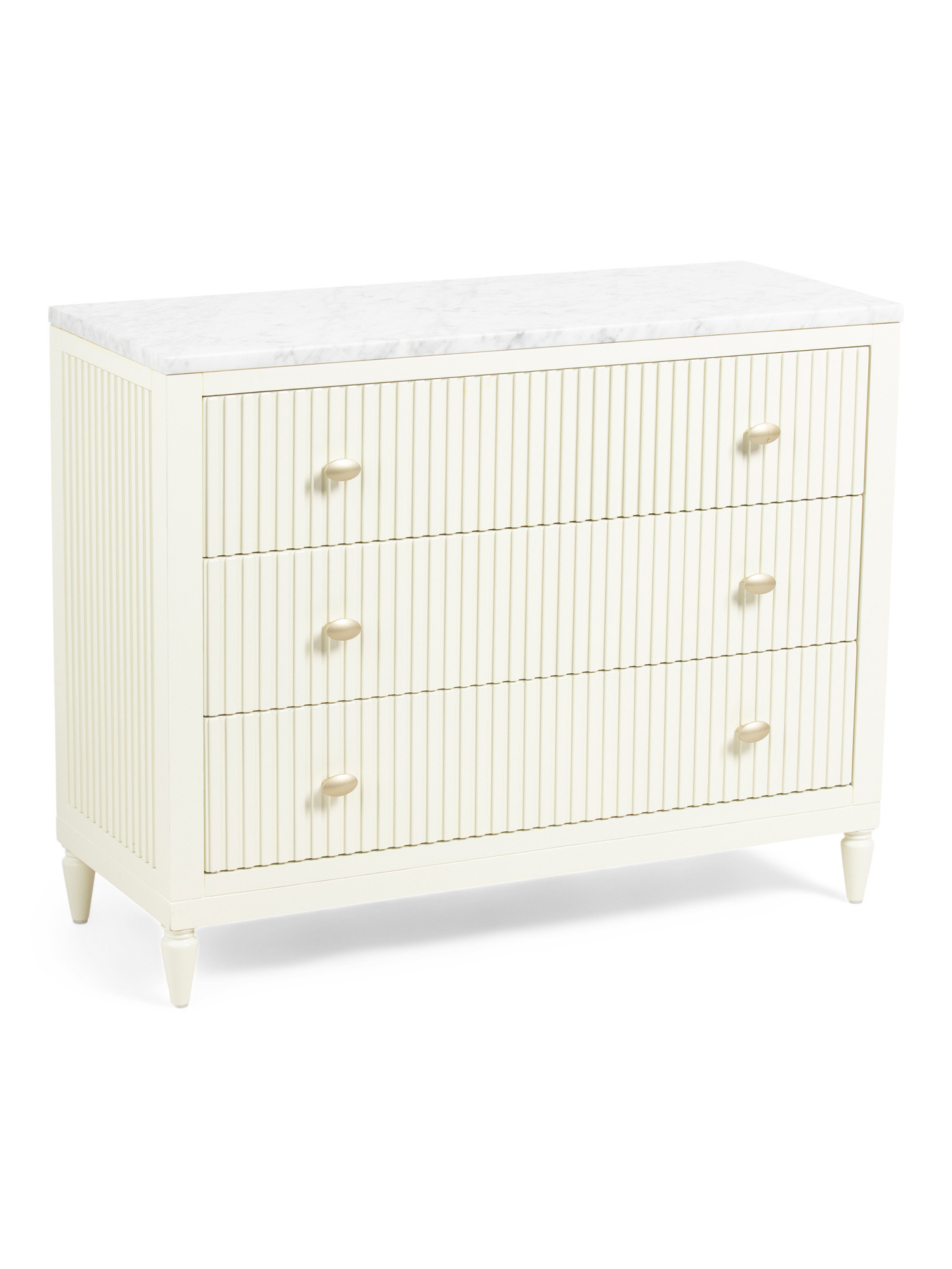 35in Carrara Marble Top Reeded Dresser | TJ Maxx