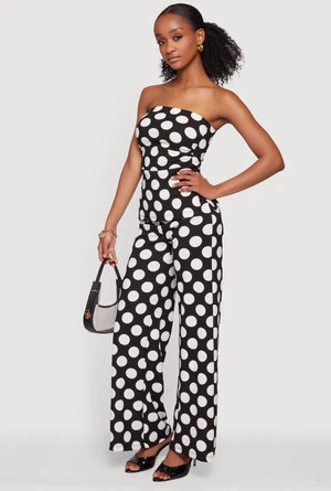 Polka Dot Side Ruched Tube Top | Rainbow Shops