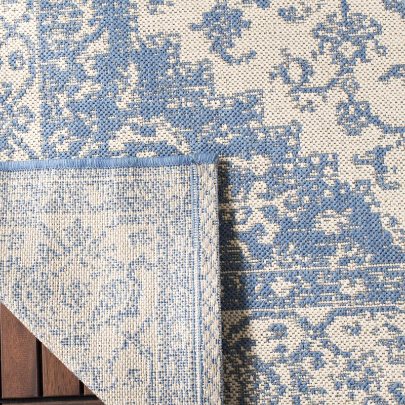Danya Oriental Cream/Blue Indoor/Outdoor Area Rug | Wayfair North America