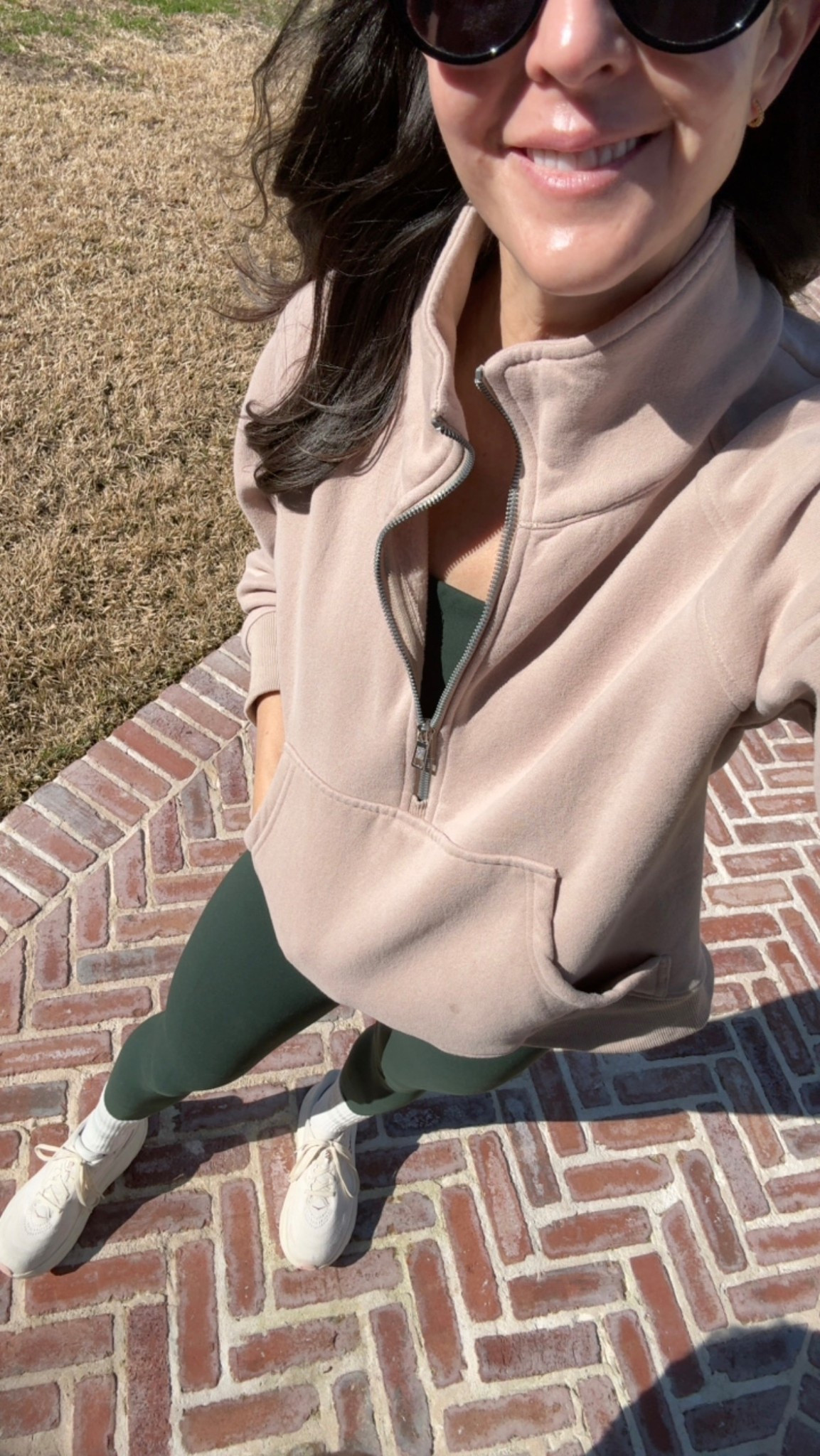 Starting the day with a walk. I own several of these workout sets and pullovers. They look like Lulu, but without the price tag.

Top and leggings: small
Pullover: medium for more relaxed fit 

#LTKootd #LTKfitnessgoals #LTKActive