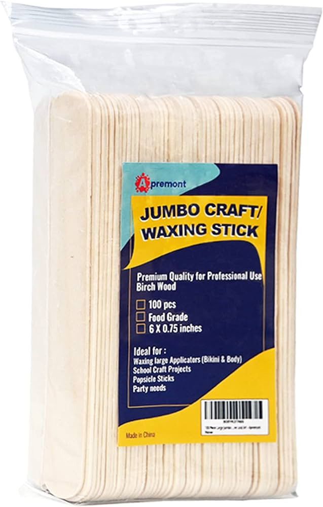 100 Piece Large Jumbo Wooden Craft Sticks (6" x 3/4"), Premium Natural Organic Wood for Waxing, C... | Amazon (US)