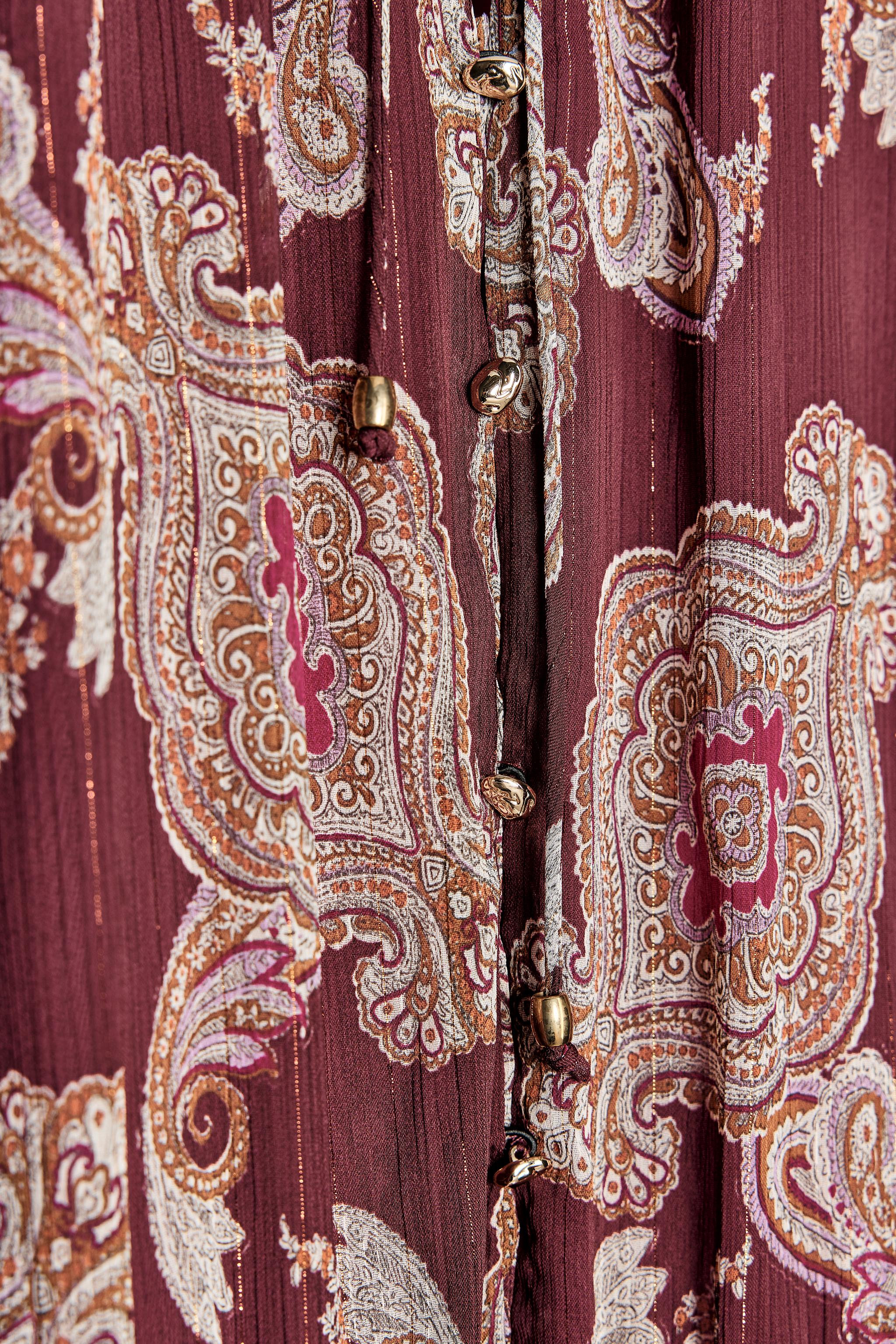 LONG PRINTED DRESS WITH METALLIC THREAD | Zara US