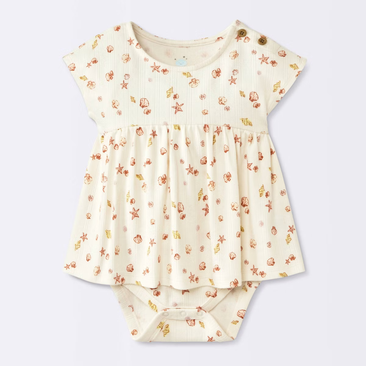 Baby Girls' Costal Ribbed Romper - Cloud Island™ White | Target