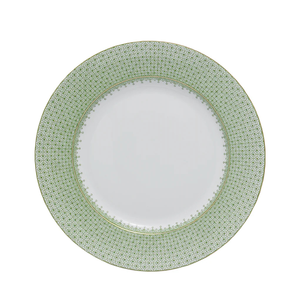 Lace Dinner Plate, Green Apple | Blue Print