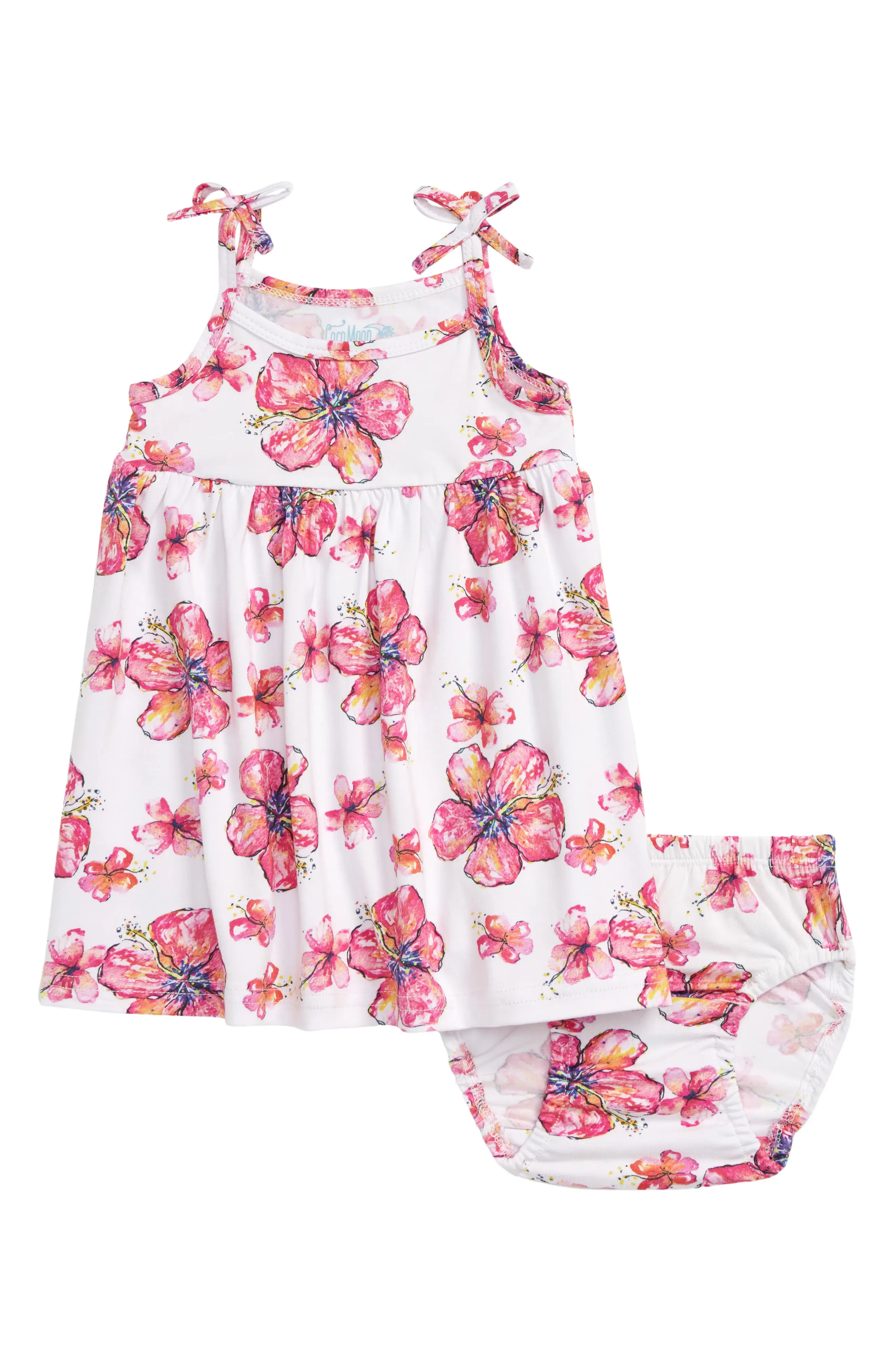 Infant Girl's Coco Moon Hibiscus Dress, Size 0-6M - Pink | Nordstrom