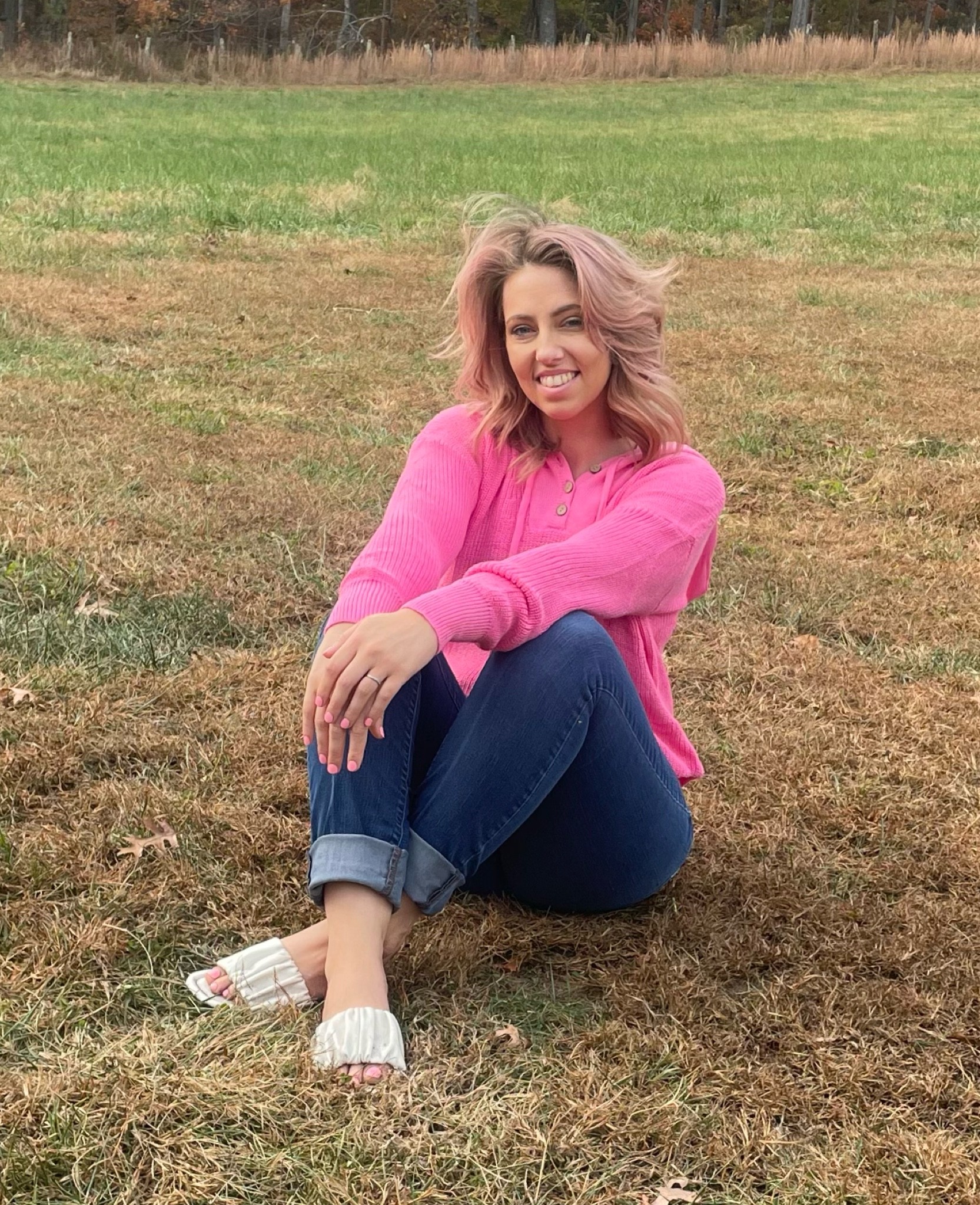 Pink Henley sweater 
Fall fashion
Winter fashion

#LTKstyletip #LTKshoecrush