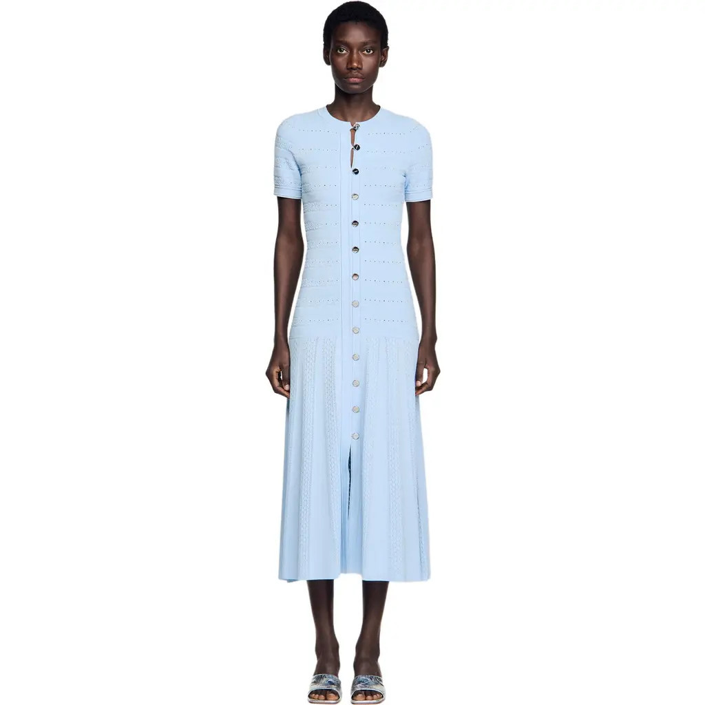 SANDRO Knit maxi dress in Sky Blue at Nordstrom, Size 34 Eu | Nordstrom