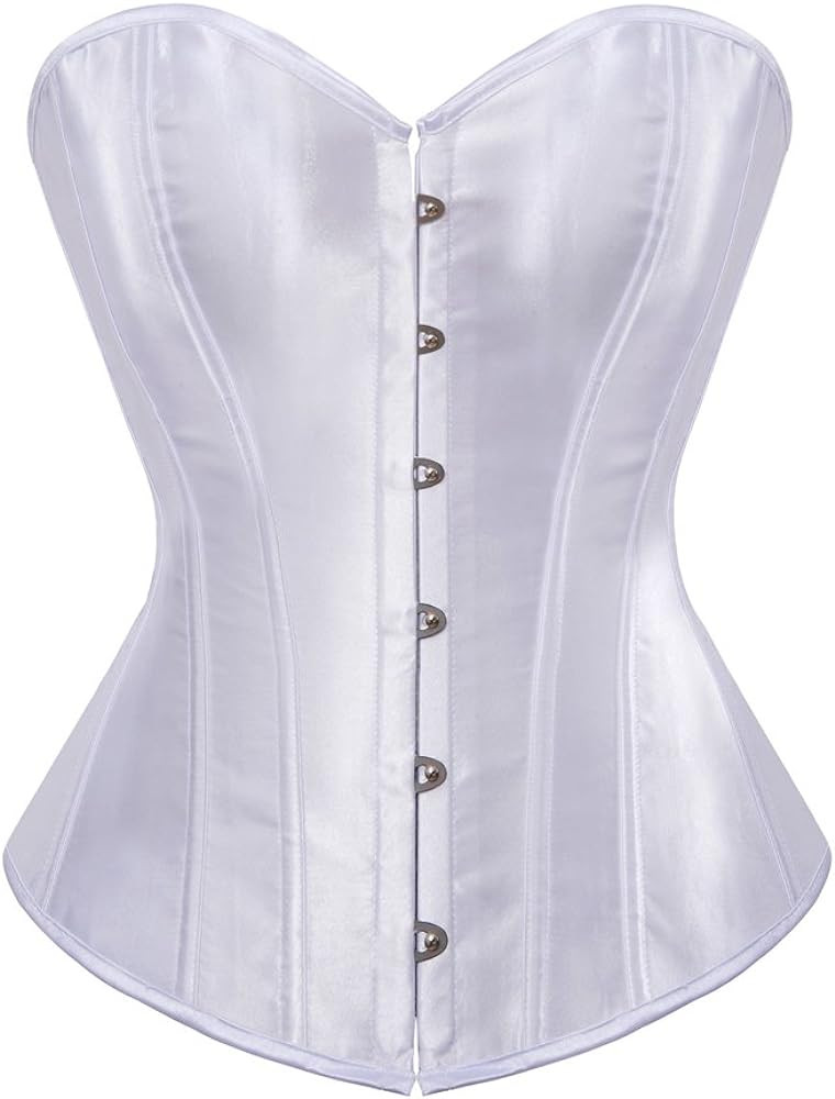 Women's Bustier Corset Top Sexy Lingerie Sets Black Satin Waist Cincher | Amazon (US)