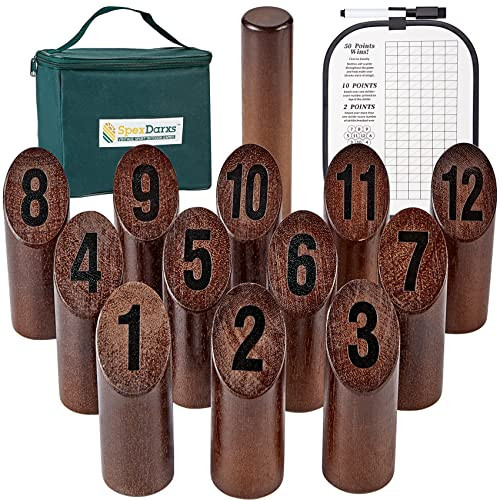 SpexDarxs Numbered Block Tossing Game, Wooden Throwing Game with Scoreboard, Outdoor Backyard Lawn Game for Teens and Adults | Amazon (US)