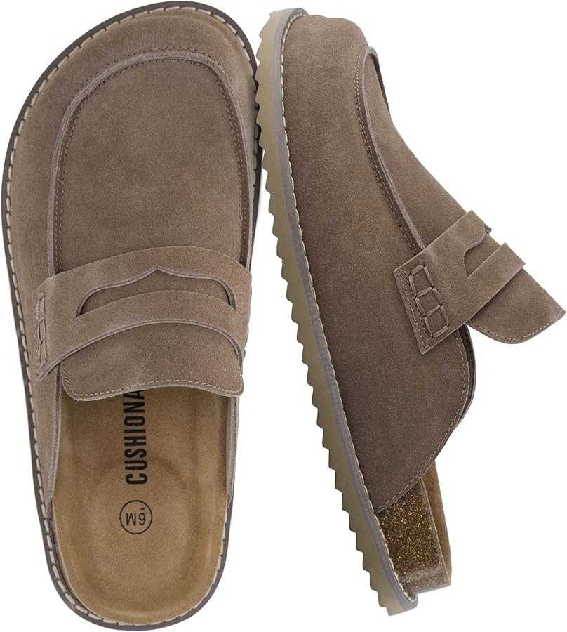 CUSHIONAIRE Zola Women’s Penny Clog Mule – Suede Slip-On with Memory Foam, Cork Footbed & Fle... | Amazon (US)