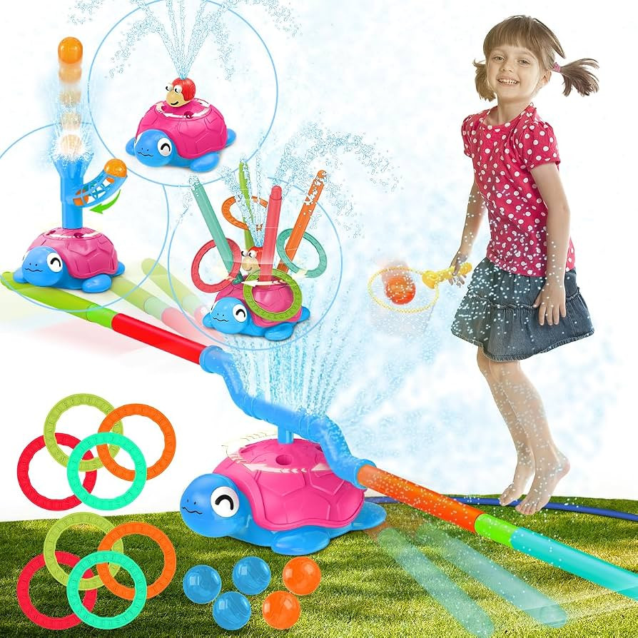 4-in-1 Turtle Water Sprinkler for Kids Summer Toys, Outdoor Toys for Toddlers, Kids Sprinkler Wat... | Amazon (US)