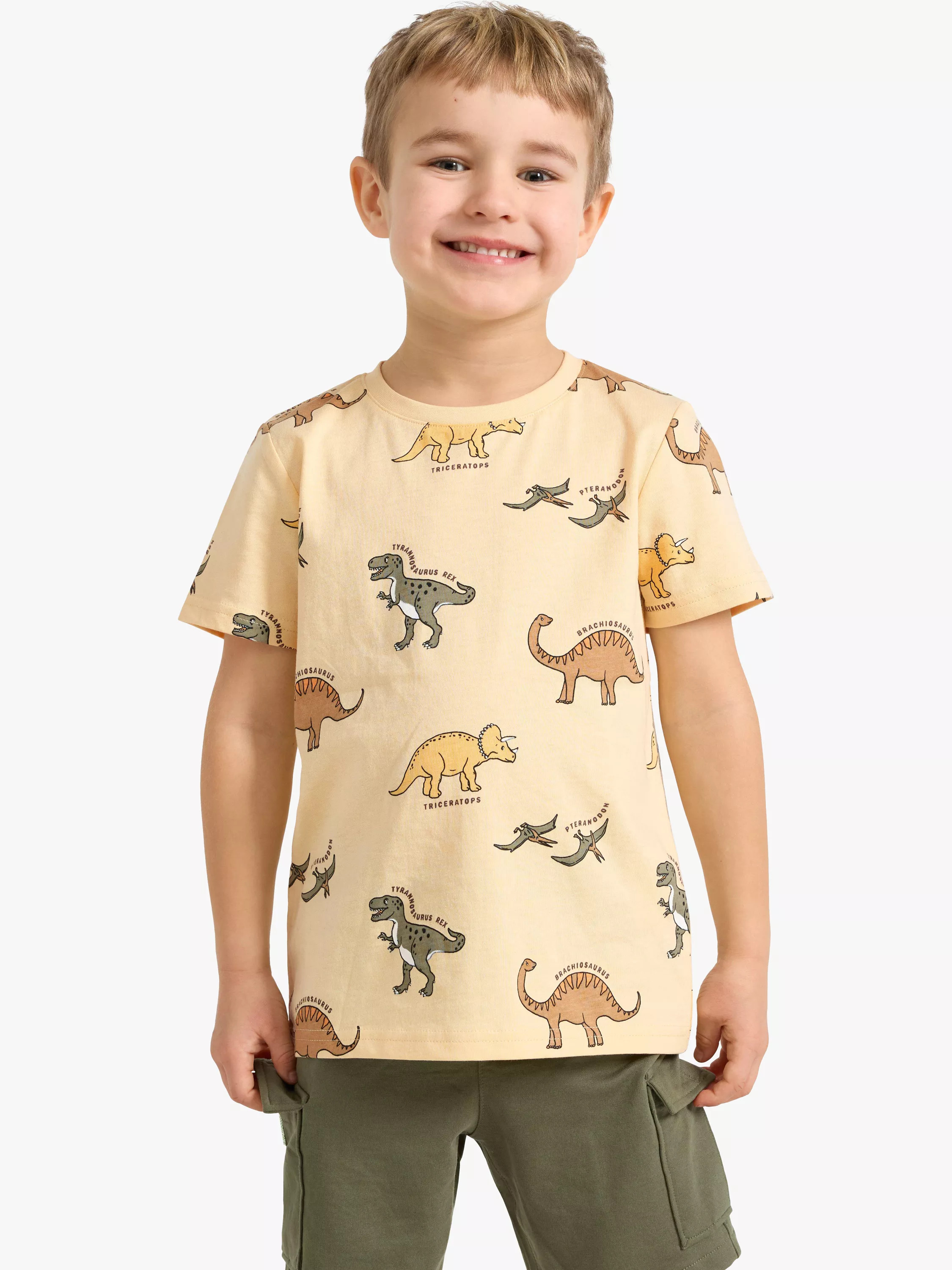 Lindex Kids' Short Sleeve Dino Print T-Shirt | John Lewis (UK)