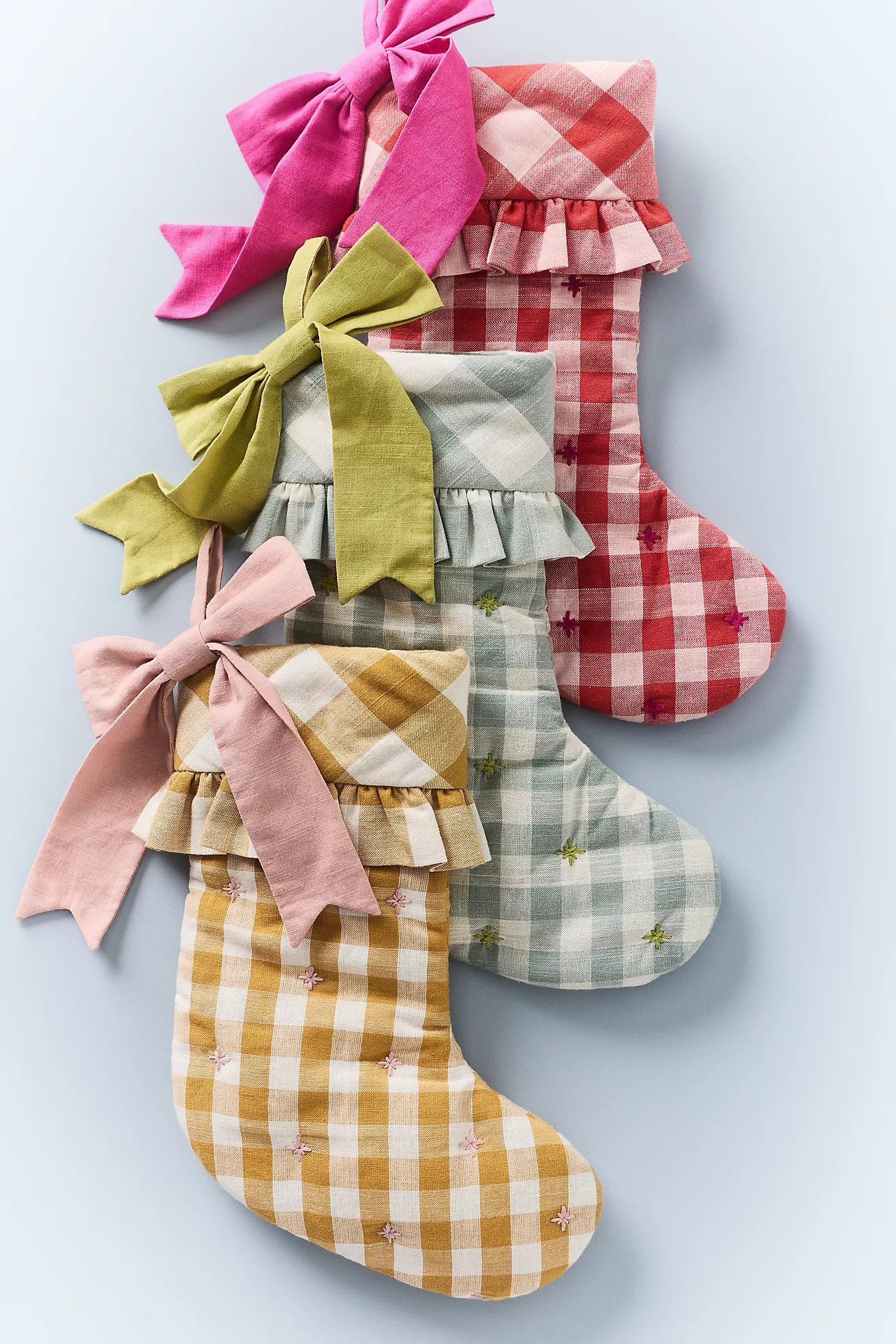Mini Gingham Bow Stocking | Anthropologie (US)