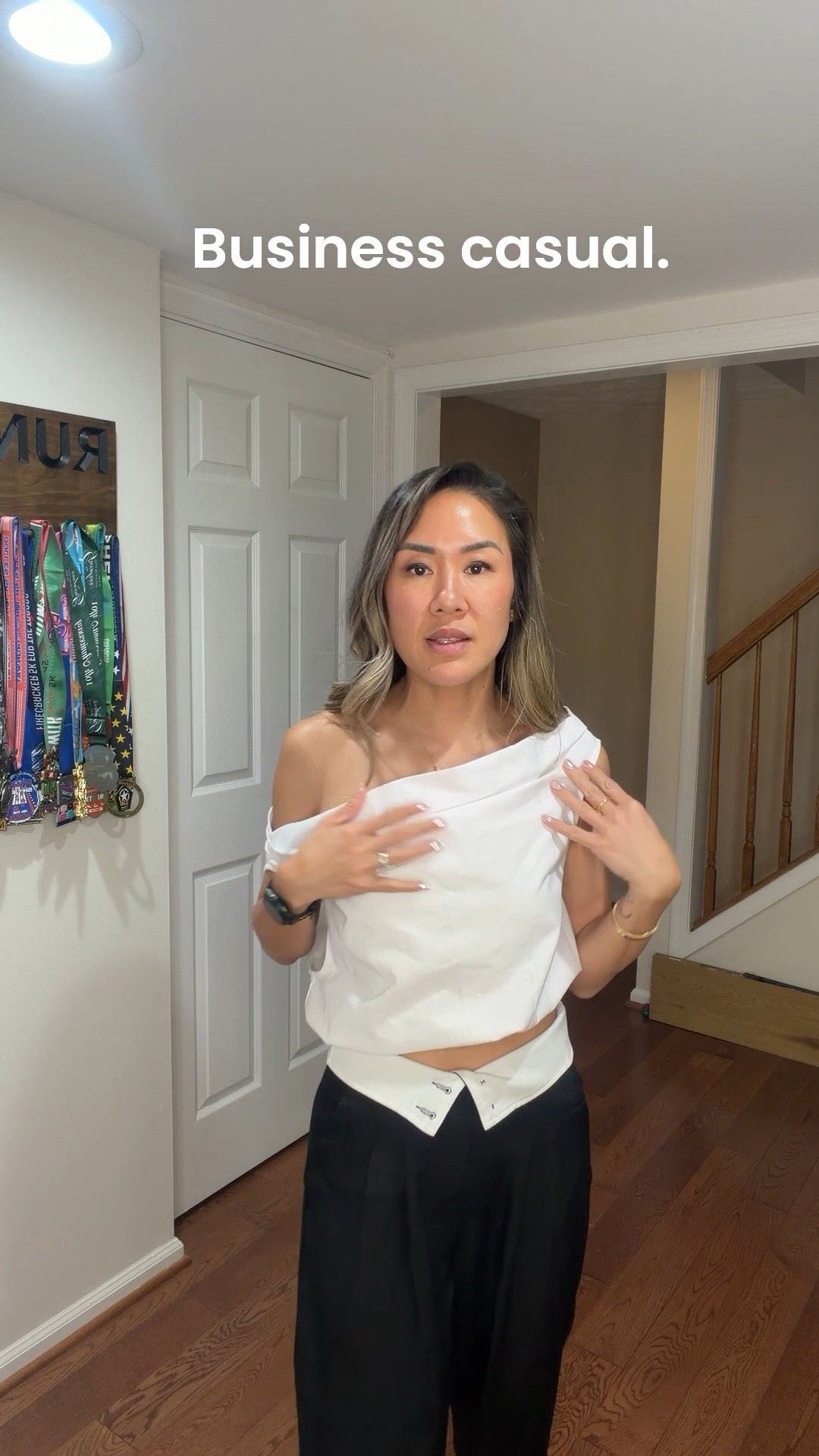 OOTD for a work dinner/networking event. 

Can be worn off both shoulders or one.  Beware: your bralette, bra, or undershirt is visible through the arm hole. 

Im 5’5”, 128 lbs and wearing size M. 

@shein is a hit or a miss.  I can’t seem to find pants but will link a similar pair.

#LTKgrwm #LTKootd #LTKvlog
