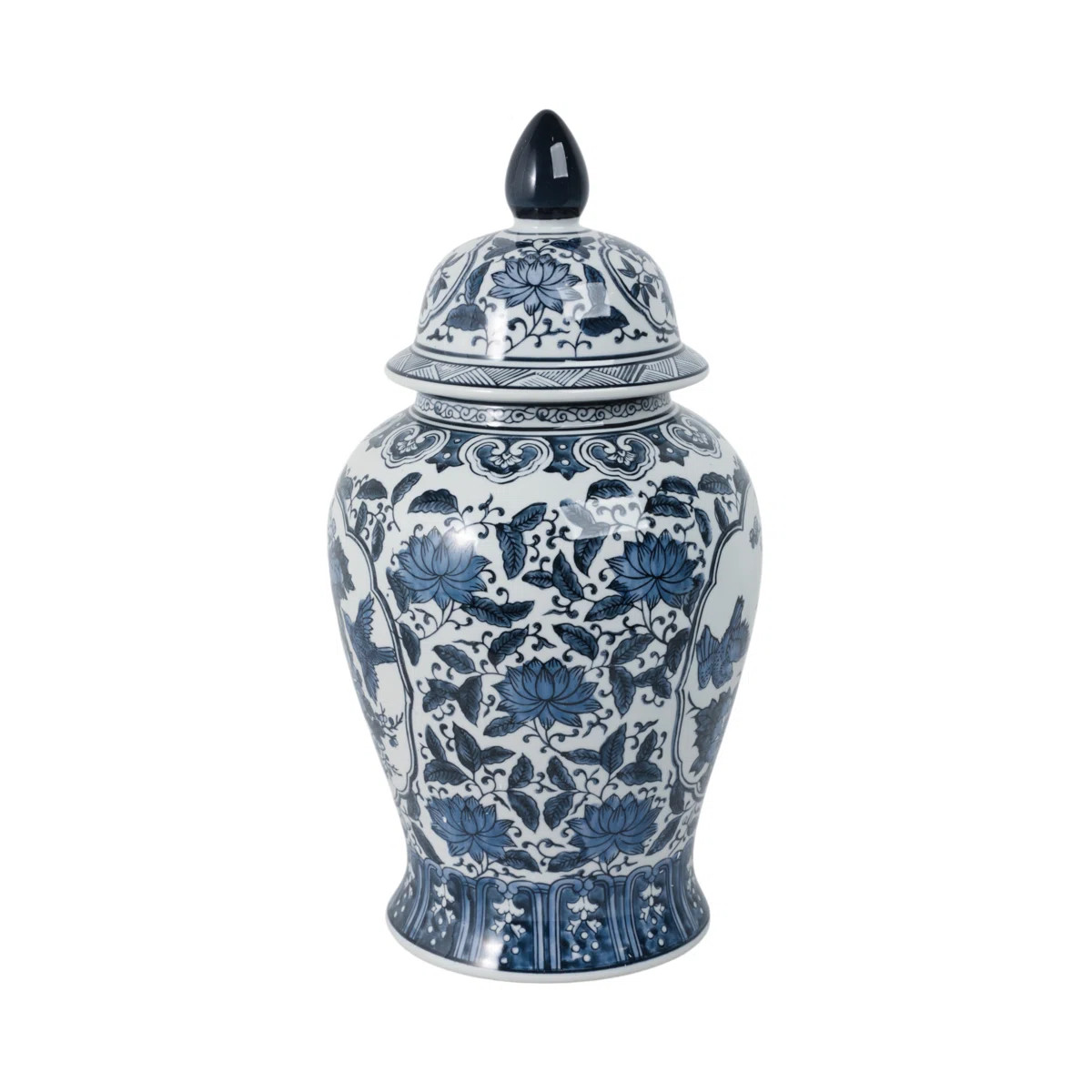 Gherghina Blue Ceramic Ginger Jar with Lid - 18" Decorative Stoneware Vase for Home & Office | Wayfair North America