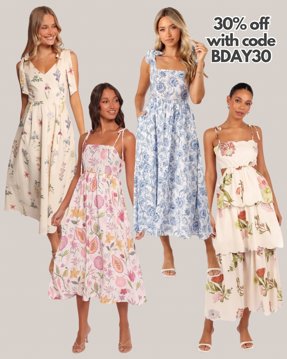 🌸 FLORAL DRESSES ON SALE – Petal & Pup Favorites! 🌸
These best-selling spring & summer midi dresses are giving garden party perfection! Whether you’re heading to a wedding, brunch, baby shower, or vacation, these romantic floral styles are lightweight, flattering, and timeless.

👗 On sale for 30% OFF with code BDAY30!
🛍️ Sizes going fast – don’t wait!

Keywords:
Petal and Pup, floral dresses, midi dresses, summer dresses, spring outfits, wedding guest dress, vacation dress, baby shower outfit, brunch outfit, cottagecore fashion, feminine style, dresses under $100, sale alert

#LTKSaleAlert #LTKFindsUnder100 #LTKWedding