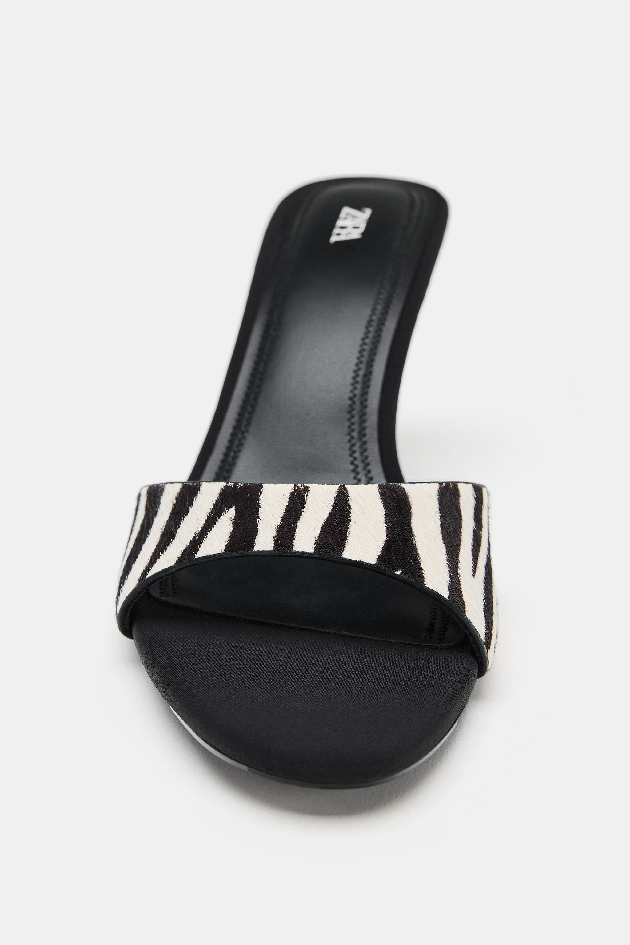 PRINTED LEATHER SANDALS WITH SHEEPSKIN | Zara UK