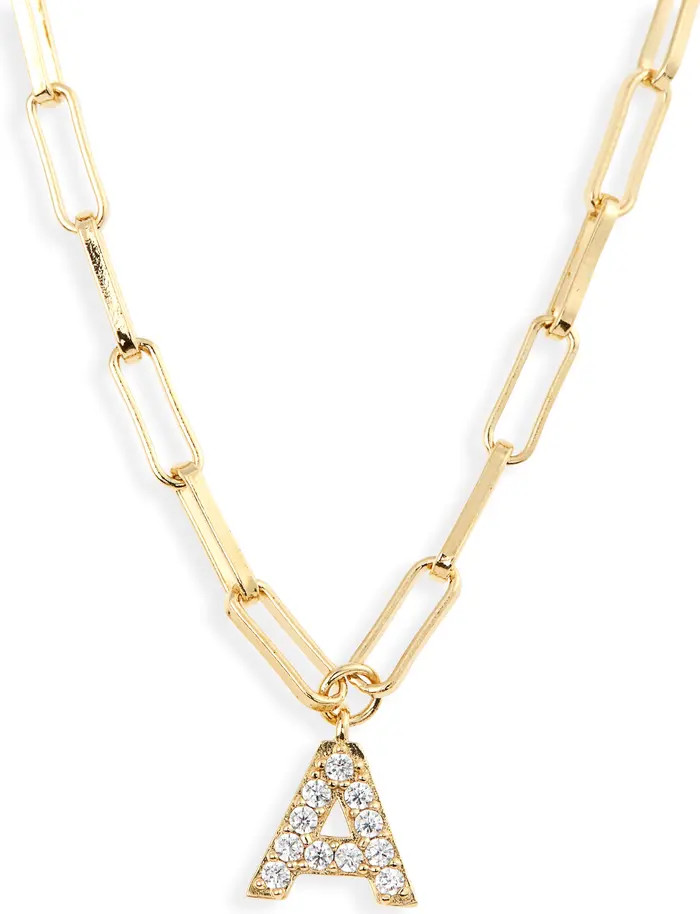 Nadri Pavé Initial Pendant Necklace | Nordstrom | Nordstrom