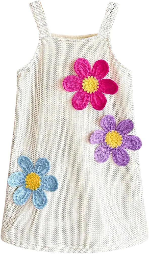 GORGLITTER Girl's Summer Crochet Dress Cute Beach Hawaii Vacation Cruise Outfits Flower Sleeveles... | Amazon (US)
