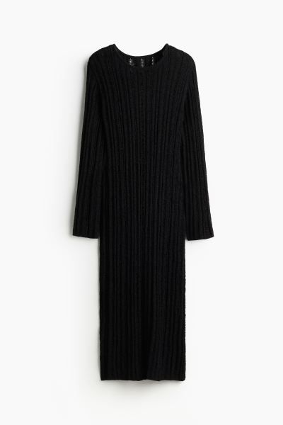 Ladder-stitch-look Knit Dress - Black - Ladies | H&M US | H&M (US + CA)