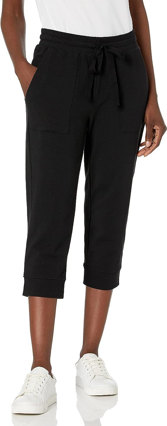 Daily Ritual Women's Terry Cotton and Modal Relaxed-Fit Quarter-Zip Sweatshirt & Cropped Jogger | Amazon (US)