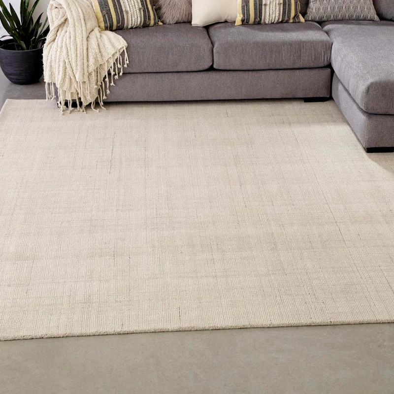 Handmade Hand-Knotted Wool Vanilla Bean Rug | Wayfair Professional