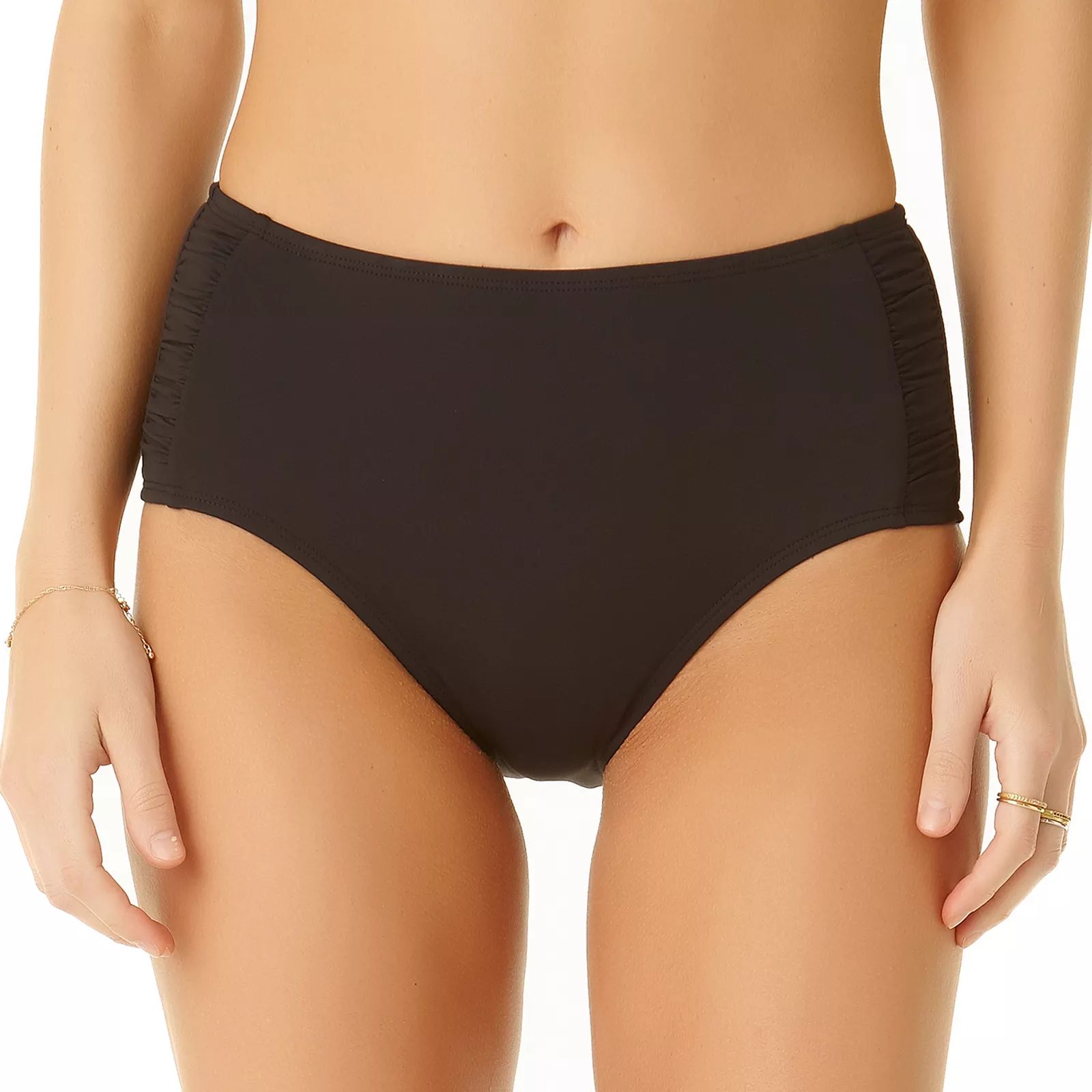 Women's Cole of California High-Waisted Bikini Bottoms, Size: Small, Black | Kohl's