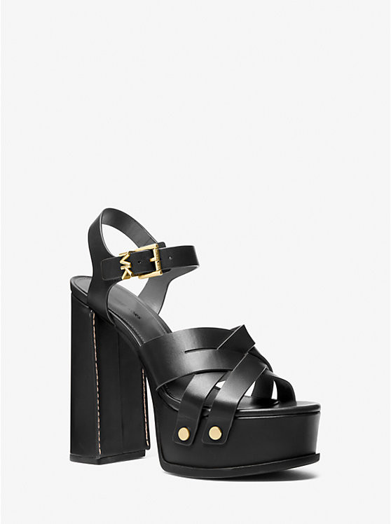 Nora Leather Platform Sandal | Michael Kors US